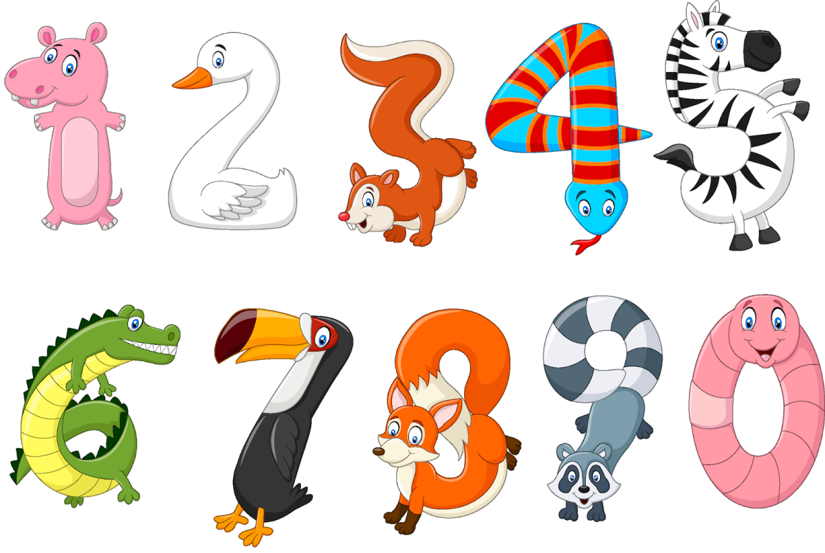 Животные в виде цифр
