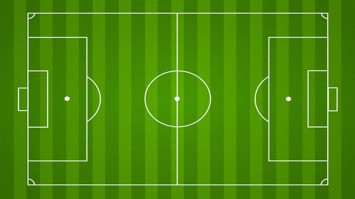 Футбольное поле на белом фоне