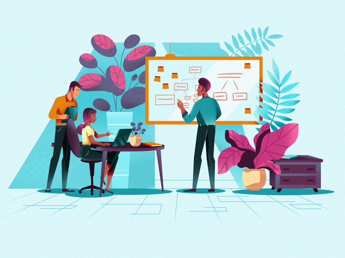 Иллюстрация работник офиса