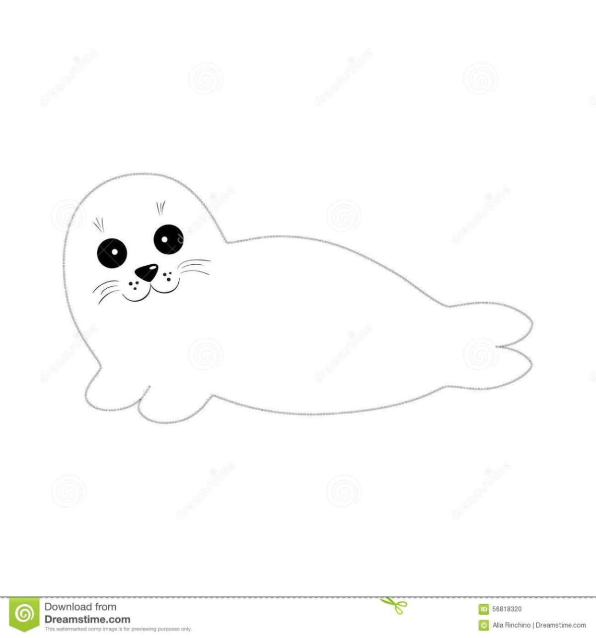 Тюлень рисунок