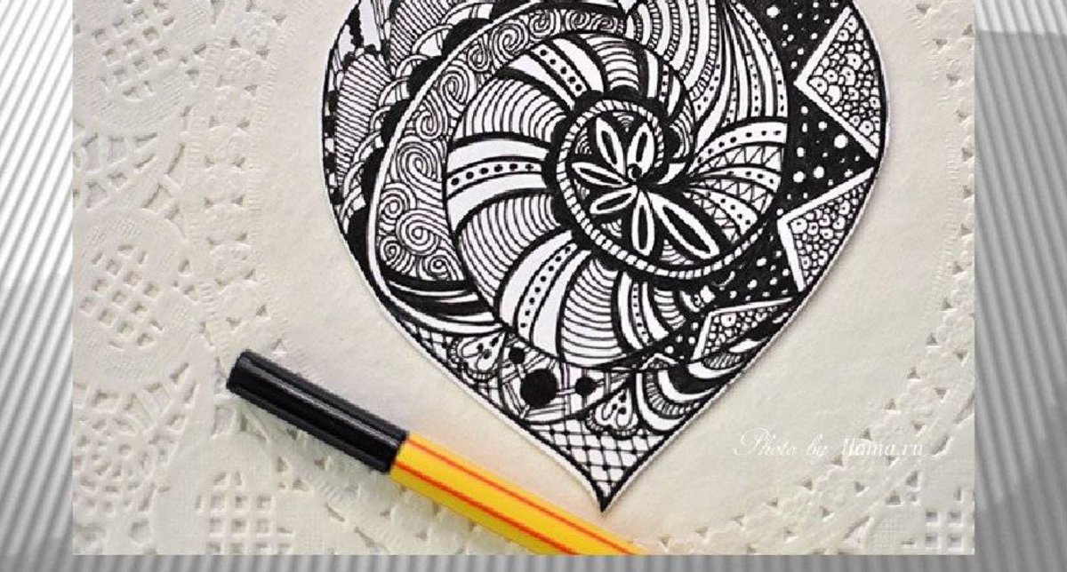 Рисунки чёрной гелевой ручкой