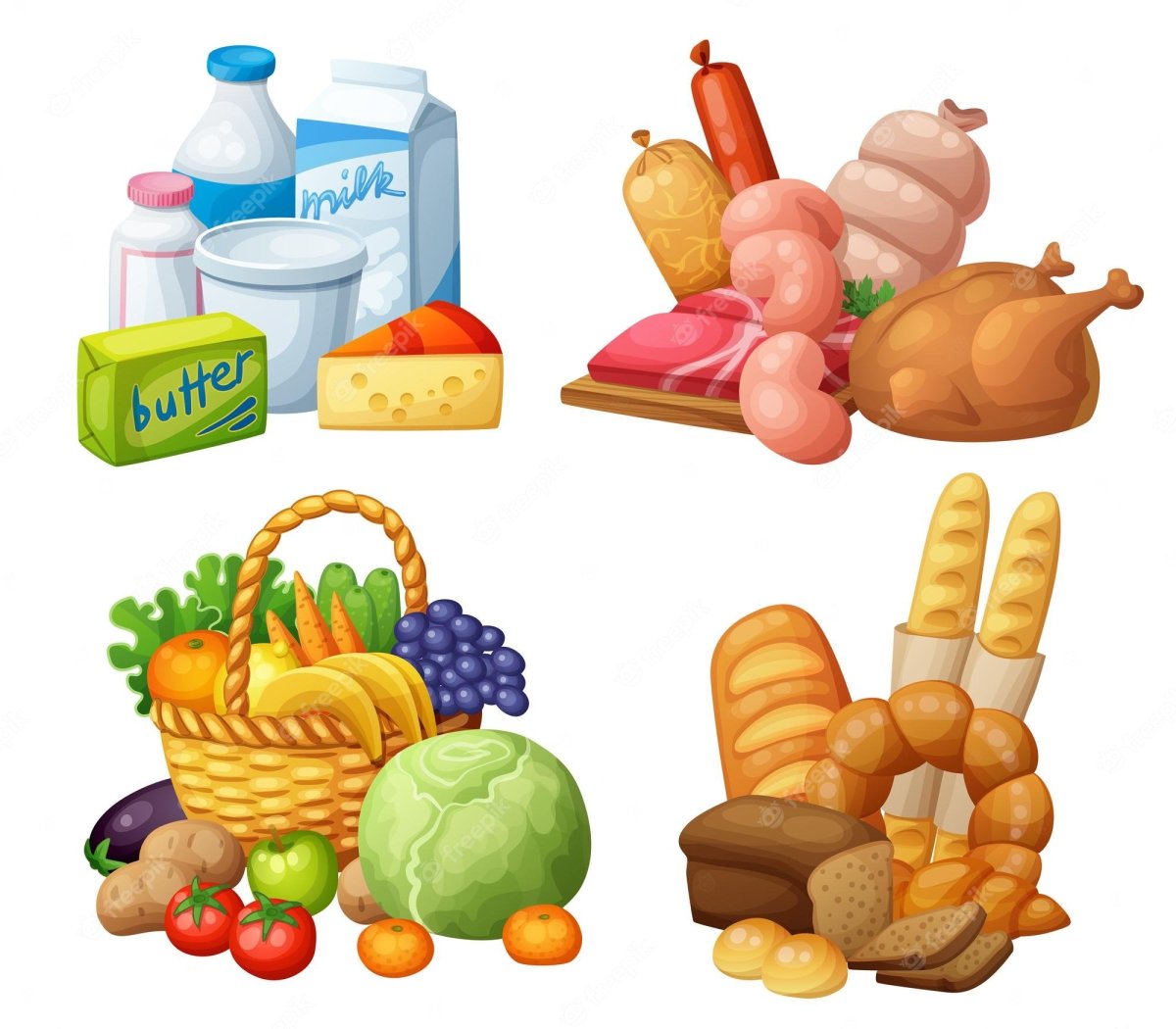 Набор картинок продукты питания