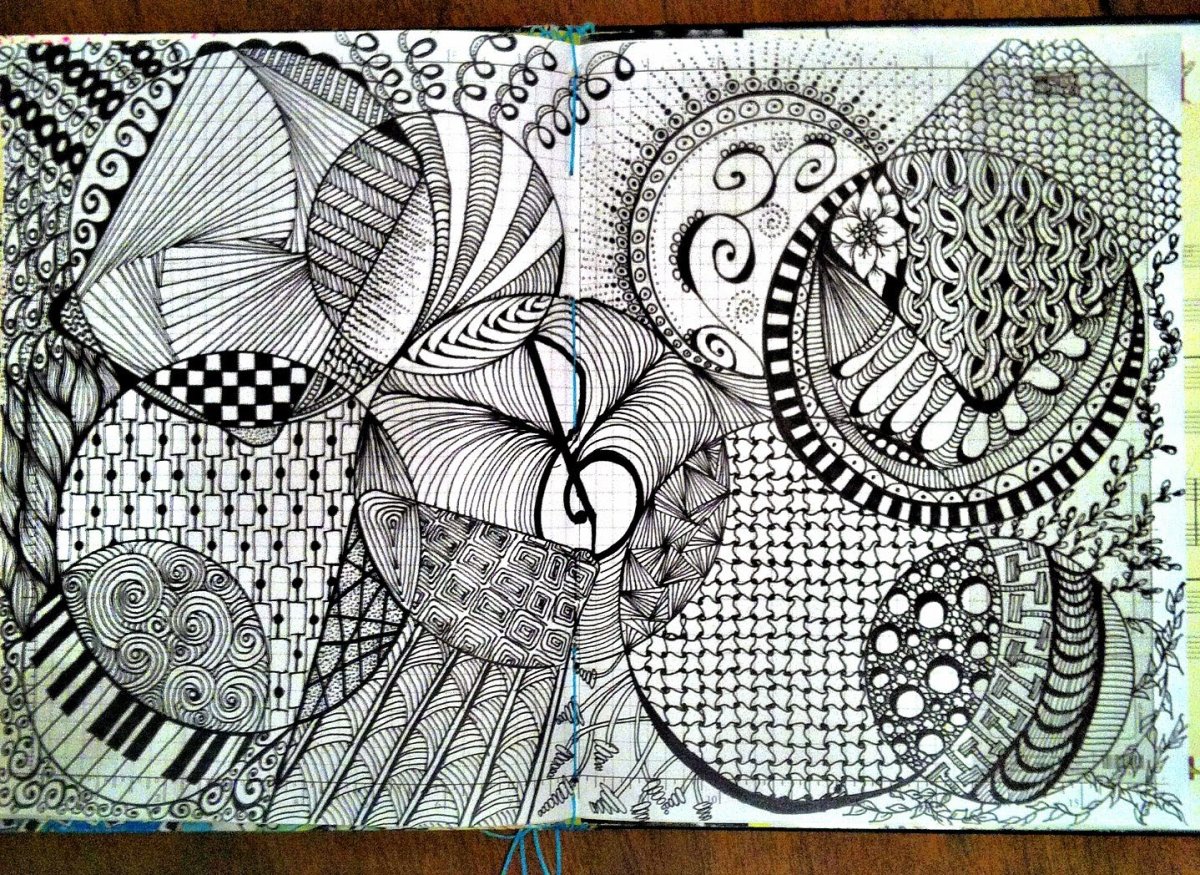 Дудлинг и Зентангл иррациональная живопись