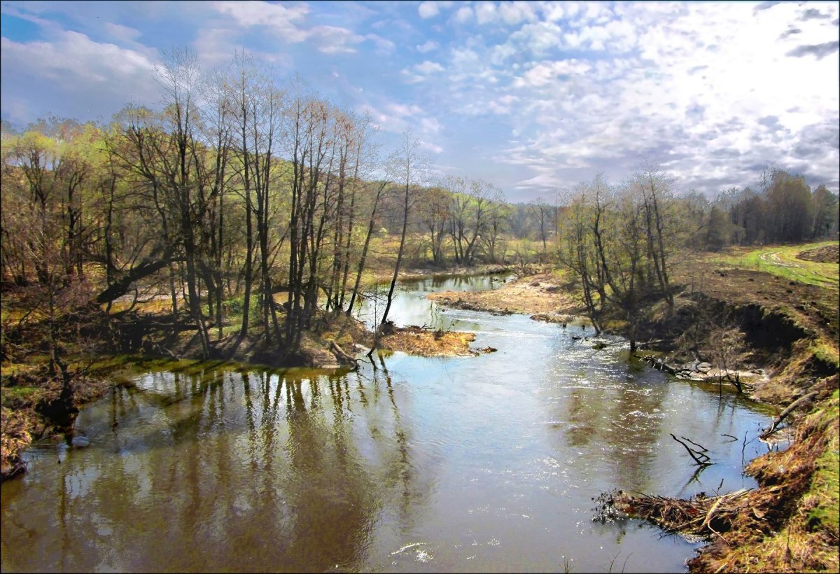 Весенние ручьи гуашью