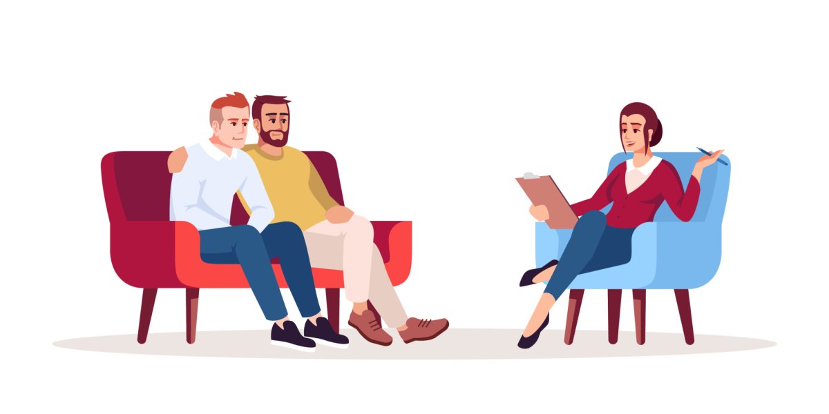 Прием у психолога Flat illustration