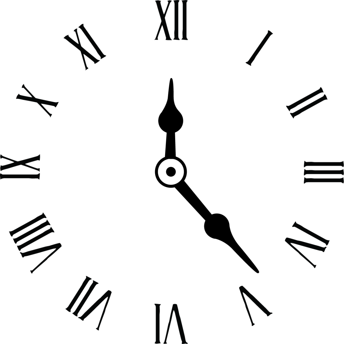 Стрелки часов на белом фоне