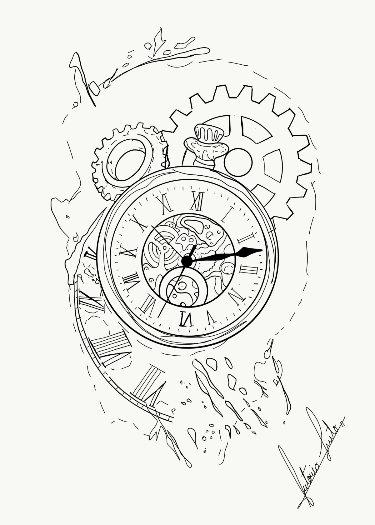 Часы эскиз