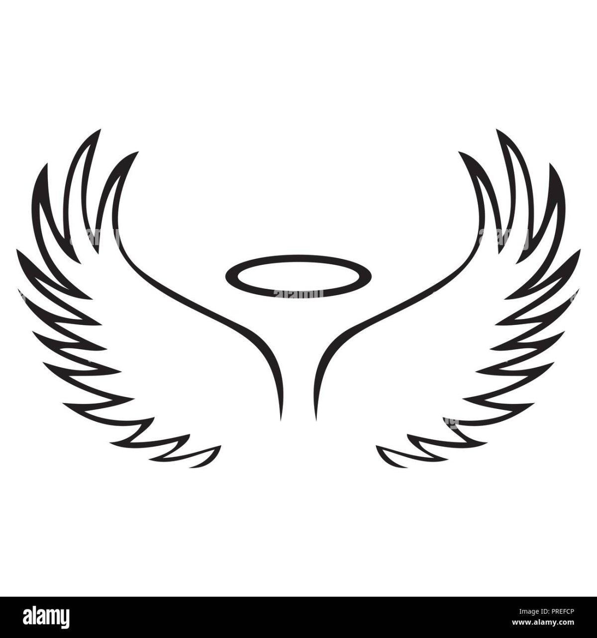 Тату Крылья и нимб