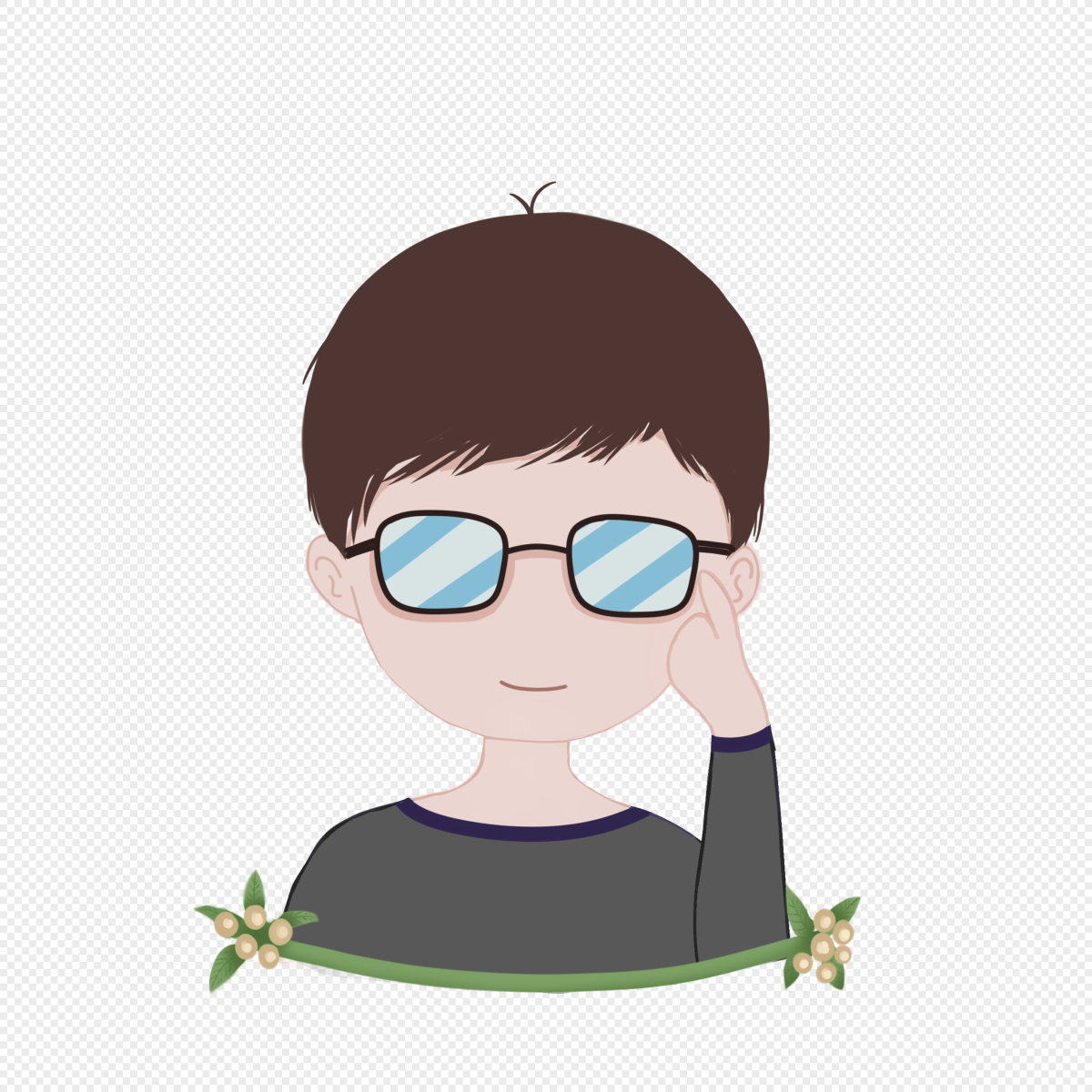 Нарисованный мальчик в очках