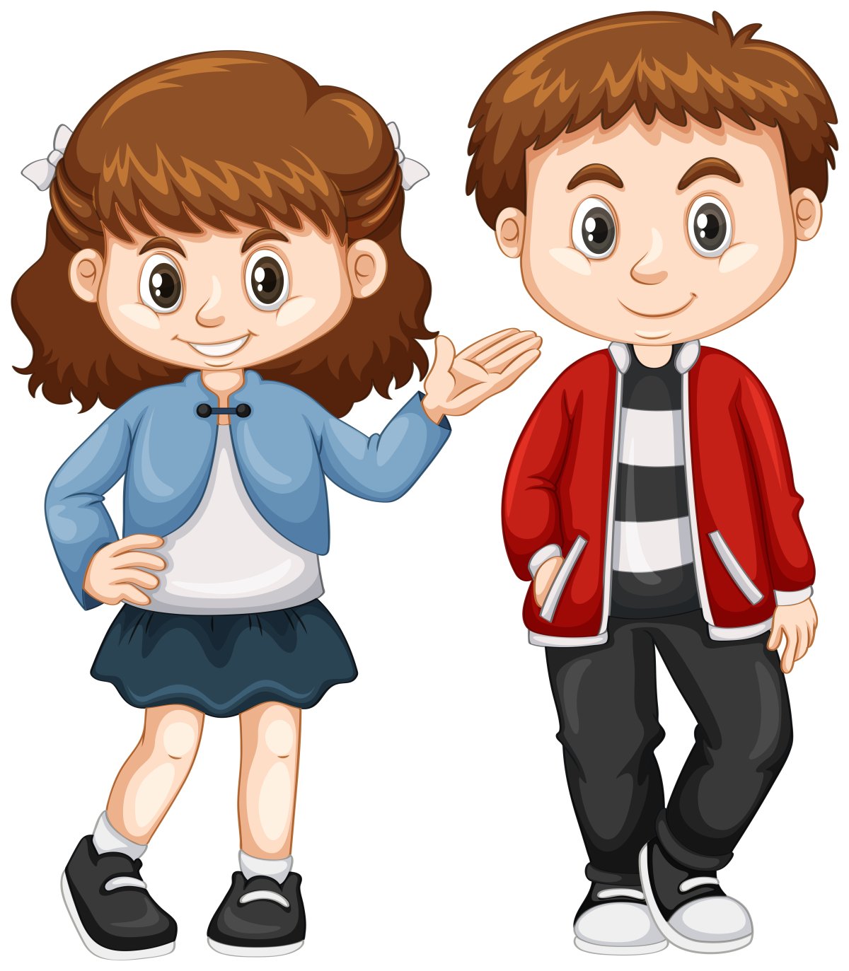 Векторные мальчик и девочка