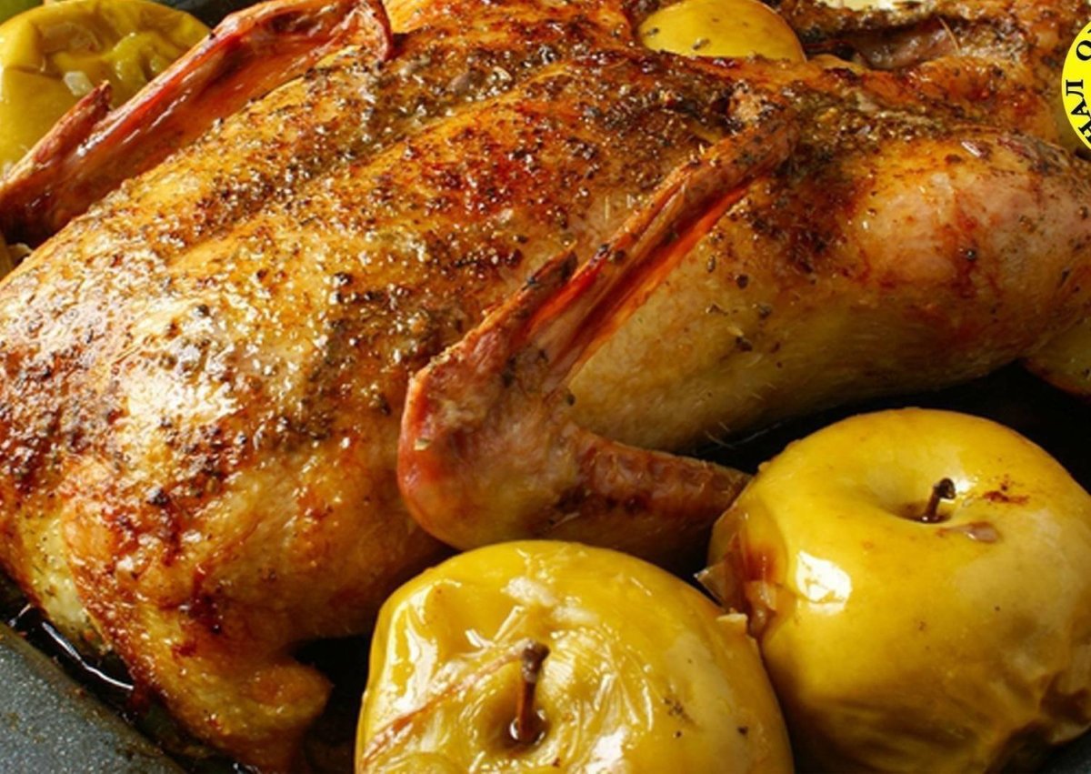 Гусь в белом вине