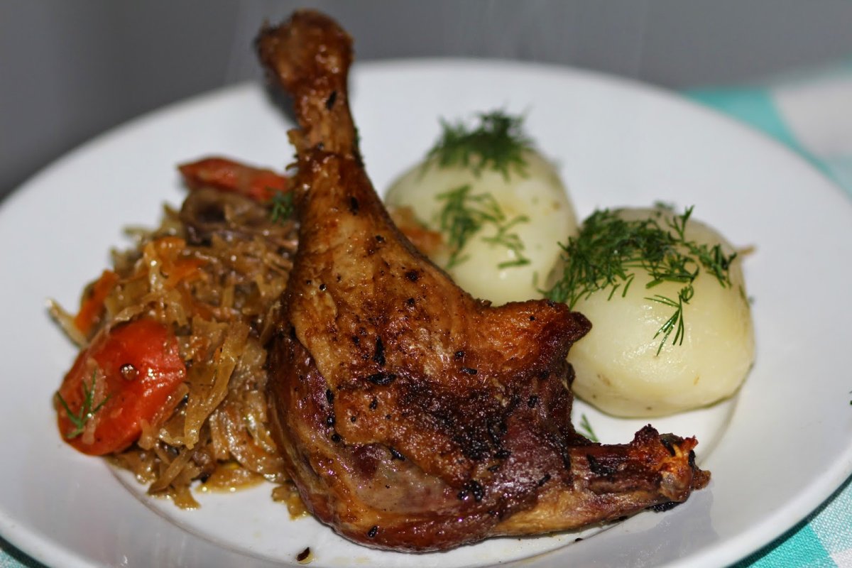 Утка в медово-горчичном соусе