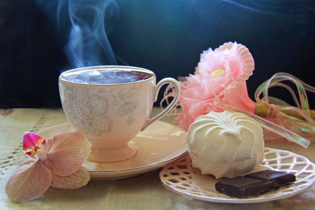 Чай с зефиром