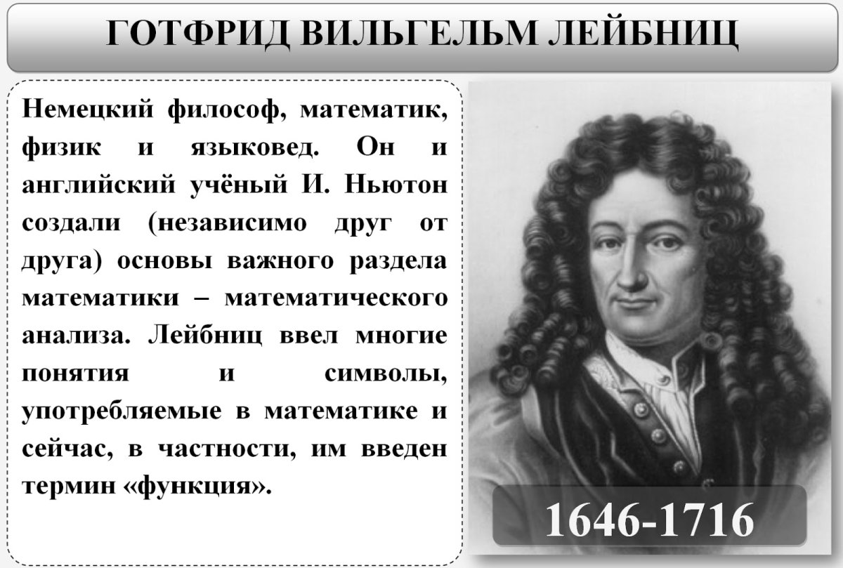 Готфрид Лейбниц таблица