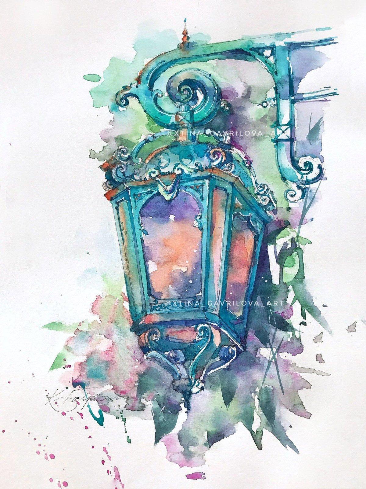 Силуэт старинного фонаря