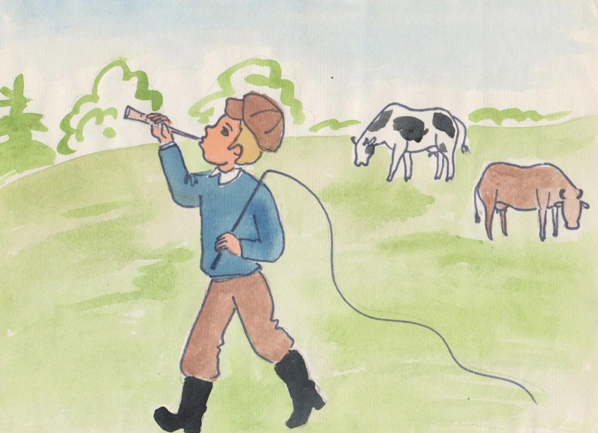 Пастушка рисунок