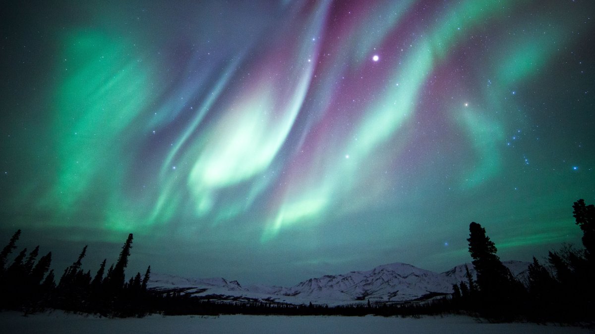 Город Ковдор Северное сияние