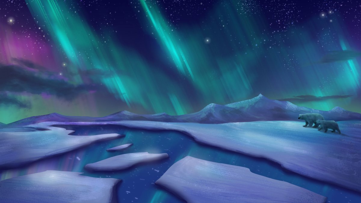 Северное сияние на Ямале