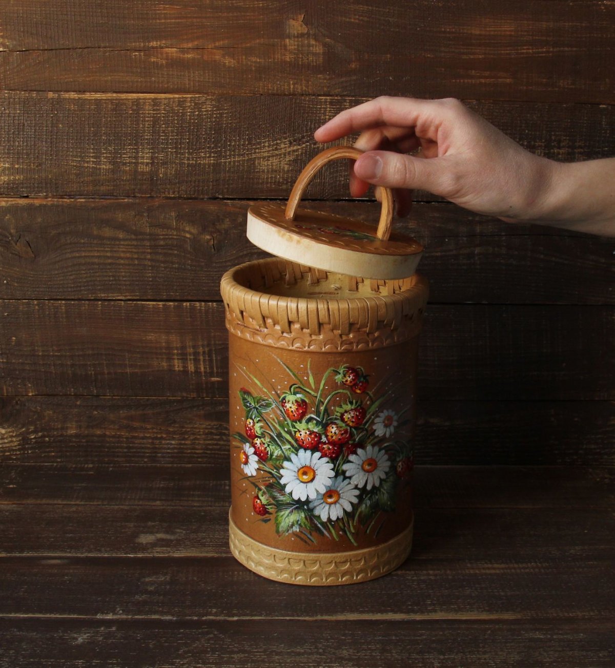 Расписной Туесок берестяной