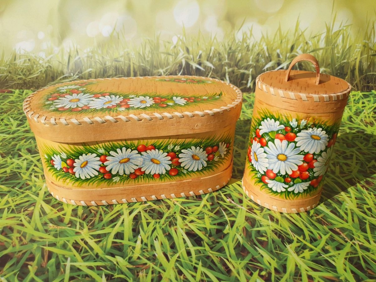 Пермогорская роспись береста