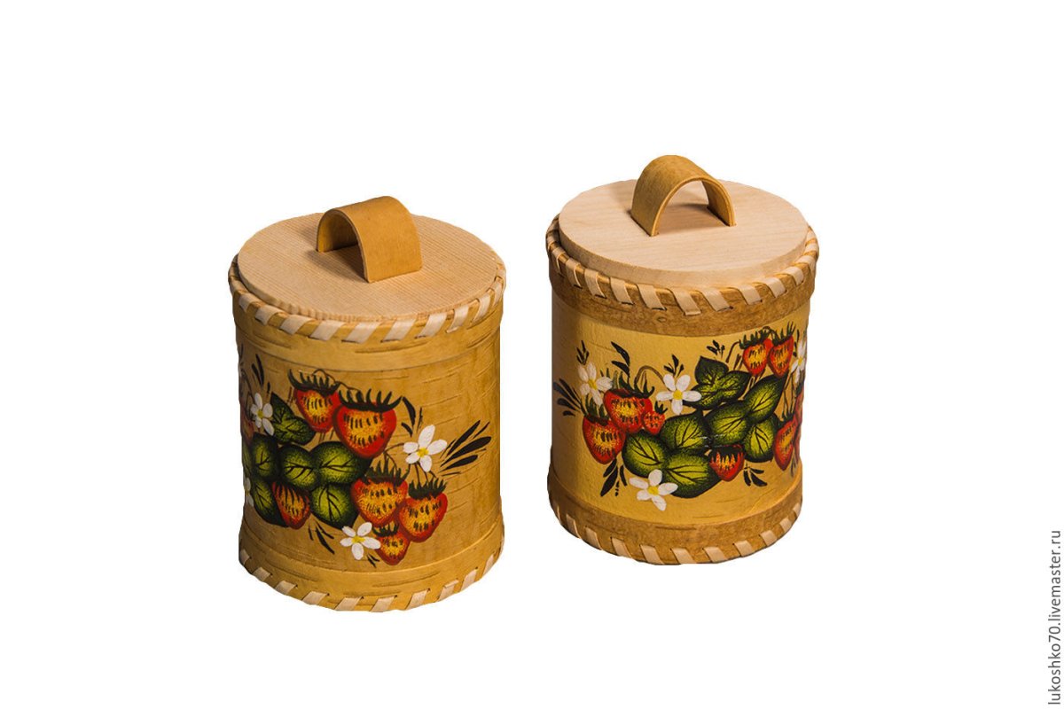 Туес "мёд", 6x6x15 см, береста
