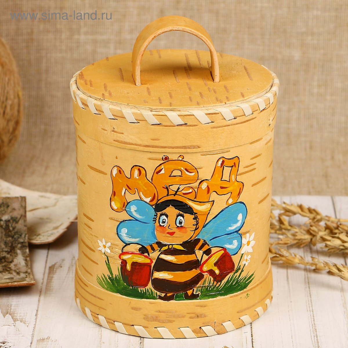 Расписные берестяные туеса