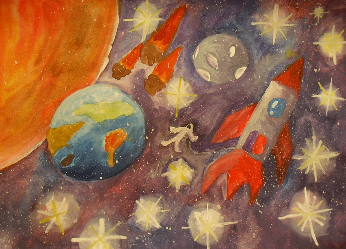 Рисунок космос-школьный конкурс