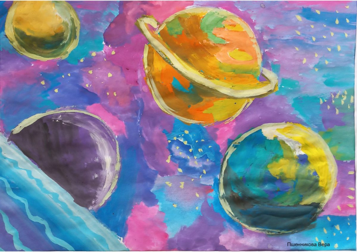 Космос рисунок для детей