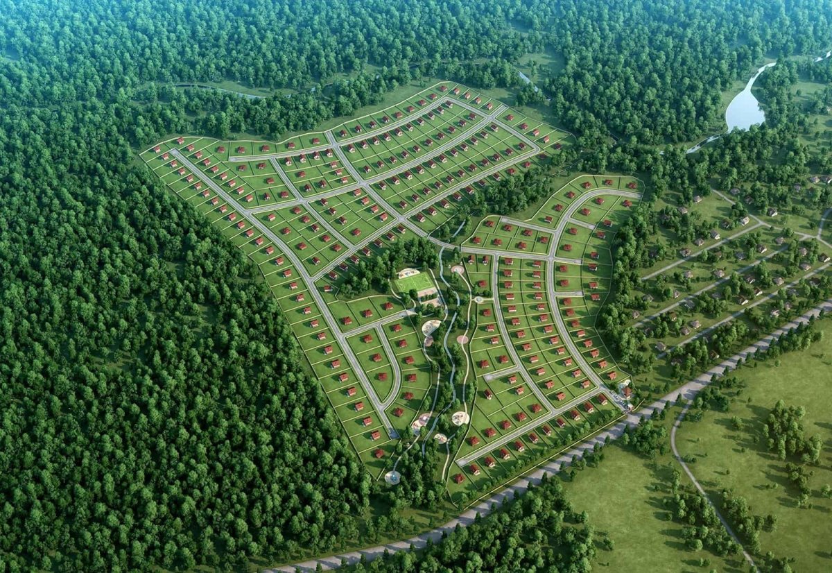 Коттедж с газоном