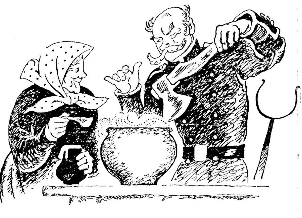 Рисунок к сказке каша из топора 2 класс