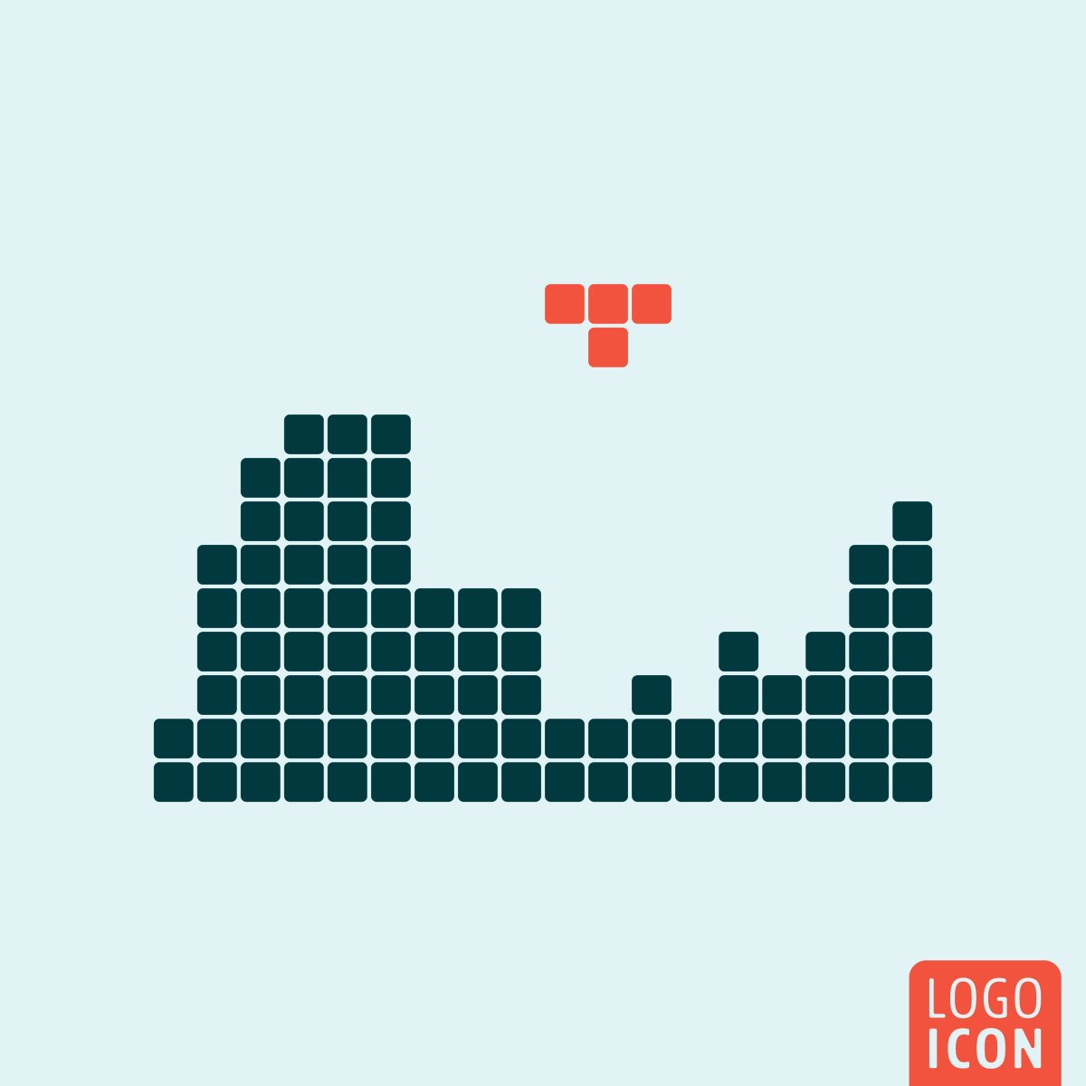 90-Е клипарт Тетрис на прозрачном фоне