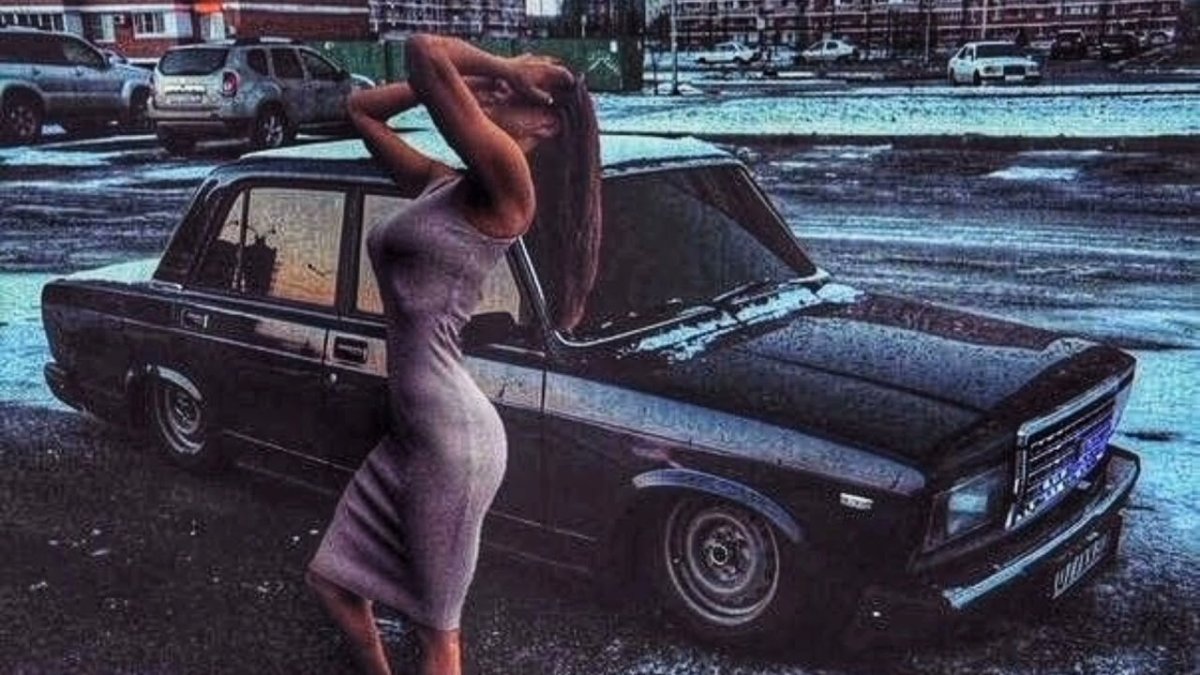 ВАЗ 2107 черная тонированная Бродяга