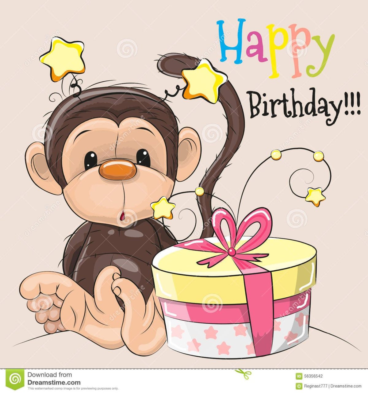 Happy Birthday to you обезьяны