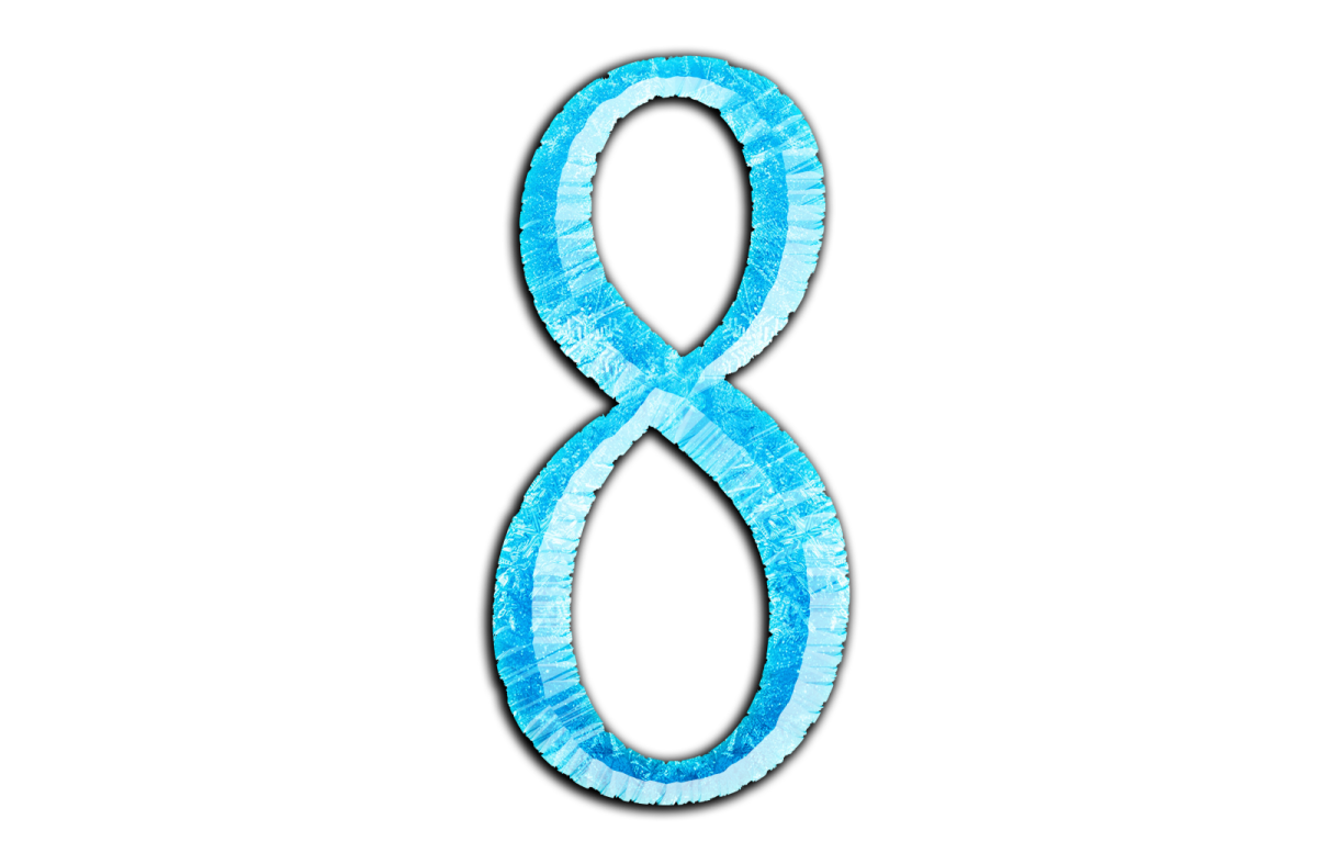 Красивая восьмерка на прозрачном фоне