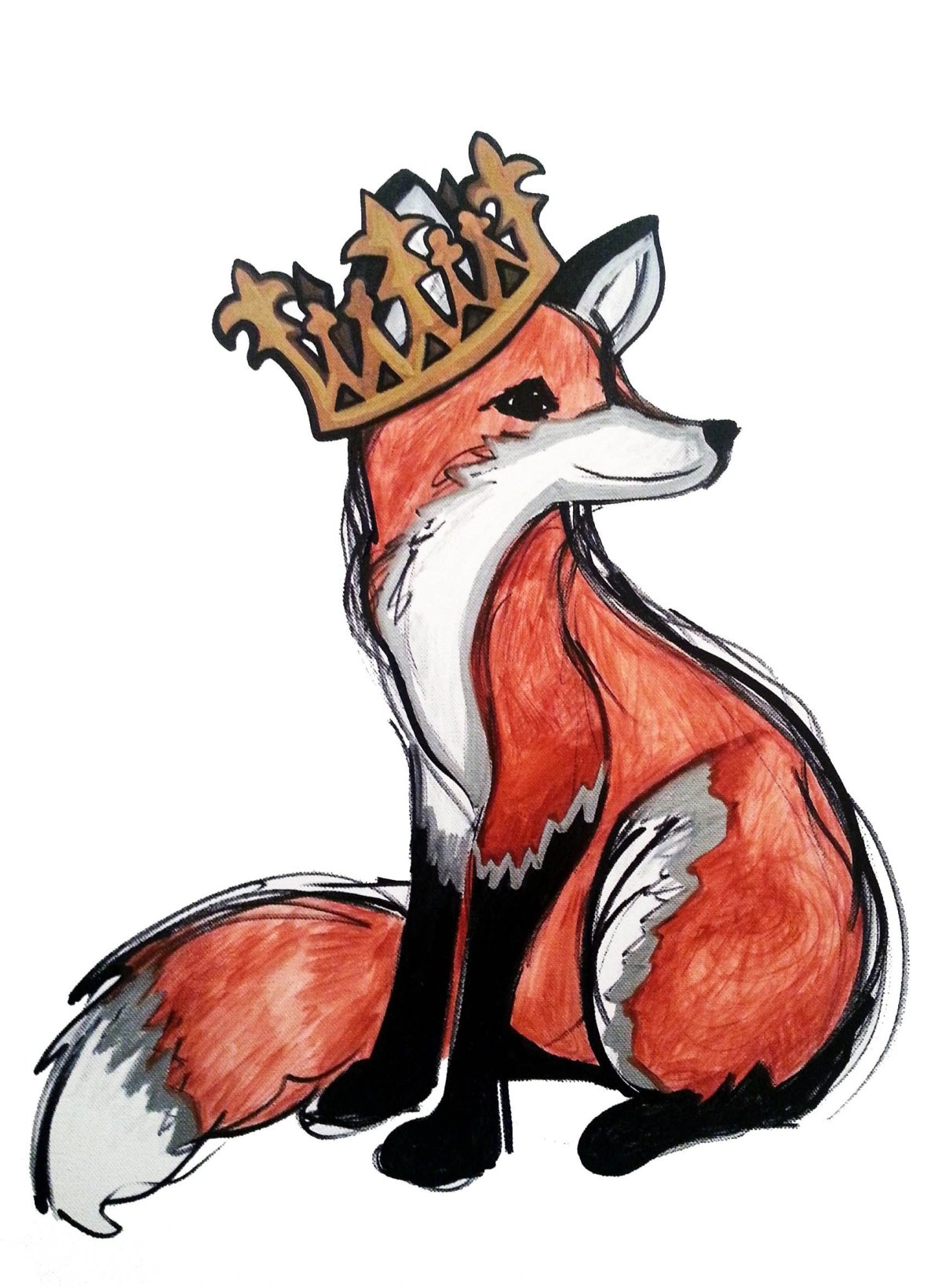 Лисы акварелью