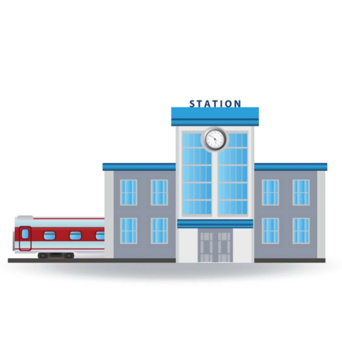Вокзал на белом фоне