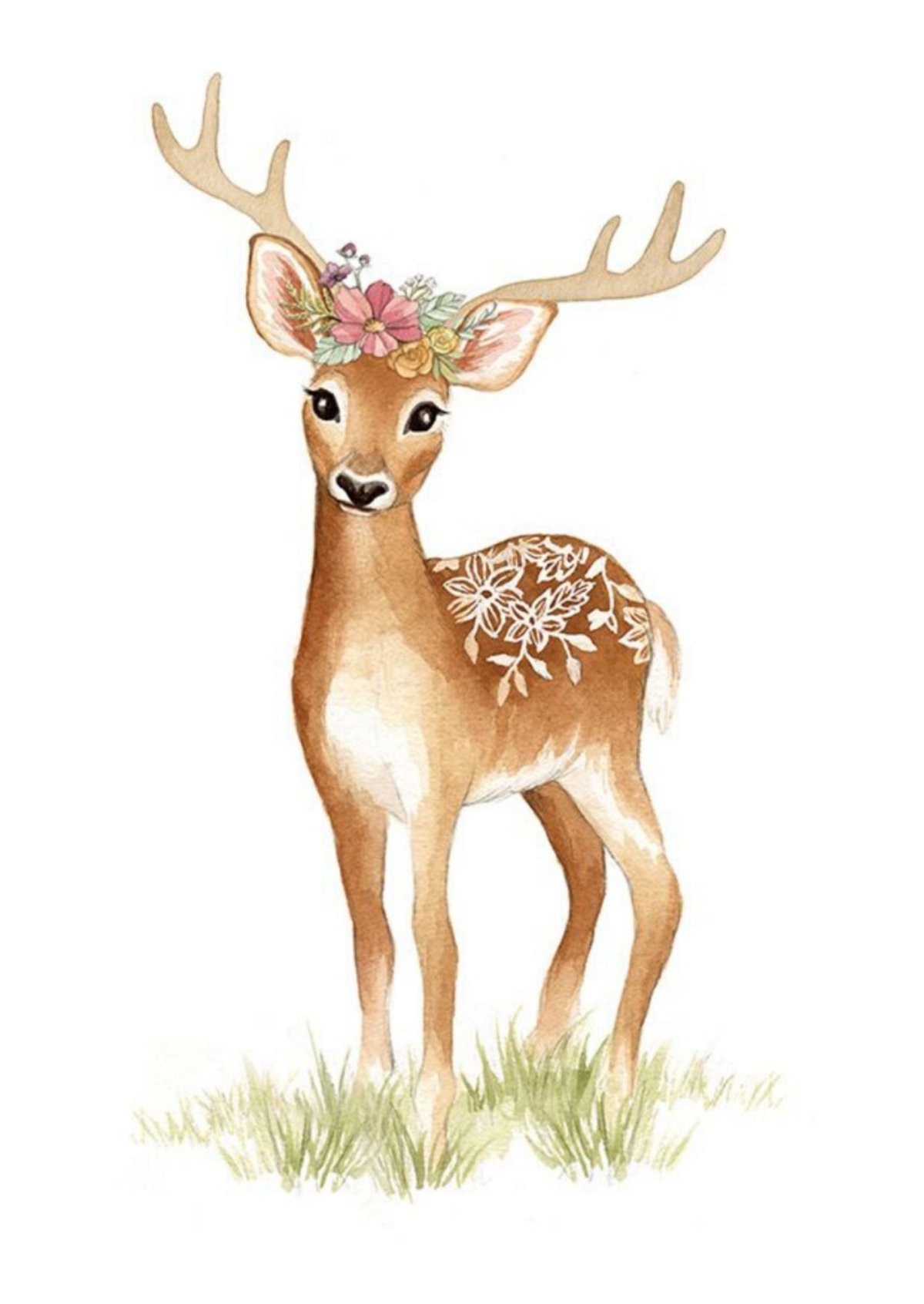 Олененок рисунок