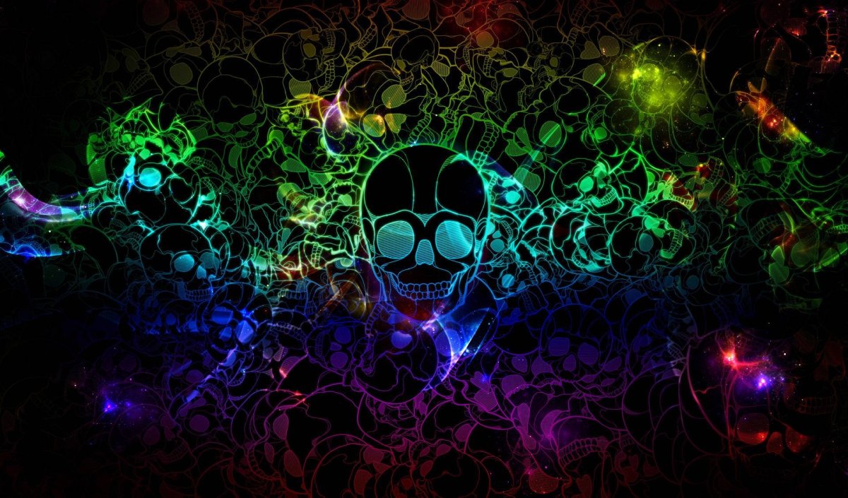 Неоновый череп