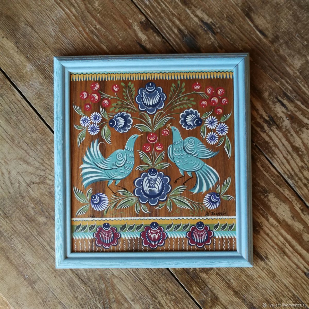 Новый год в стиле Городецкой росписи