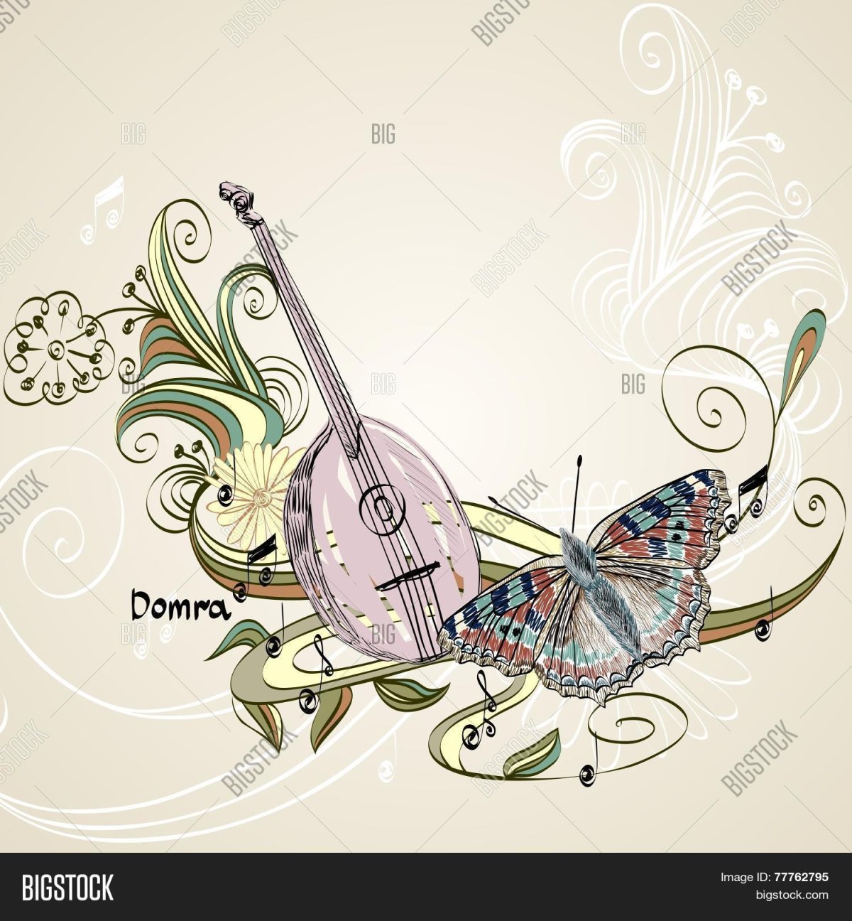 Открытка с домрой