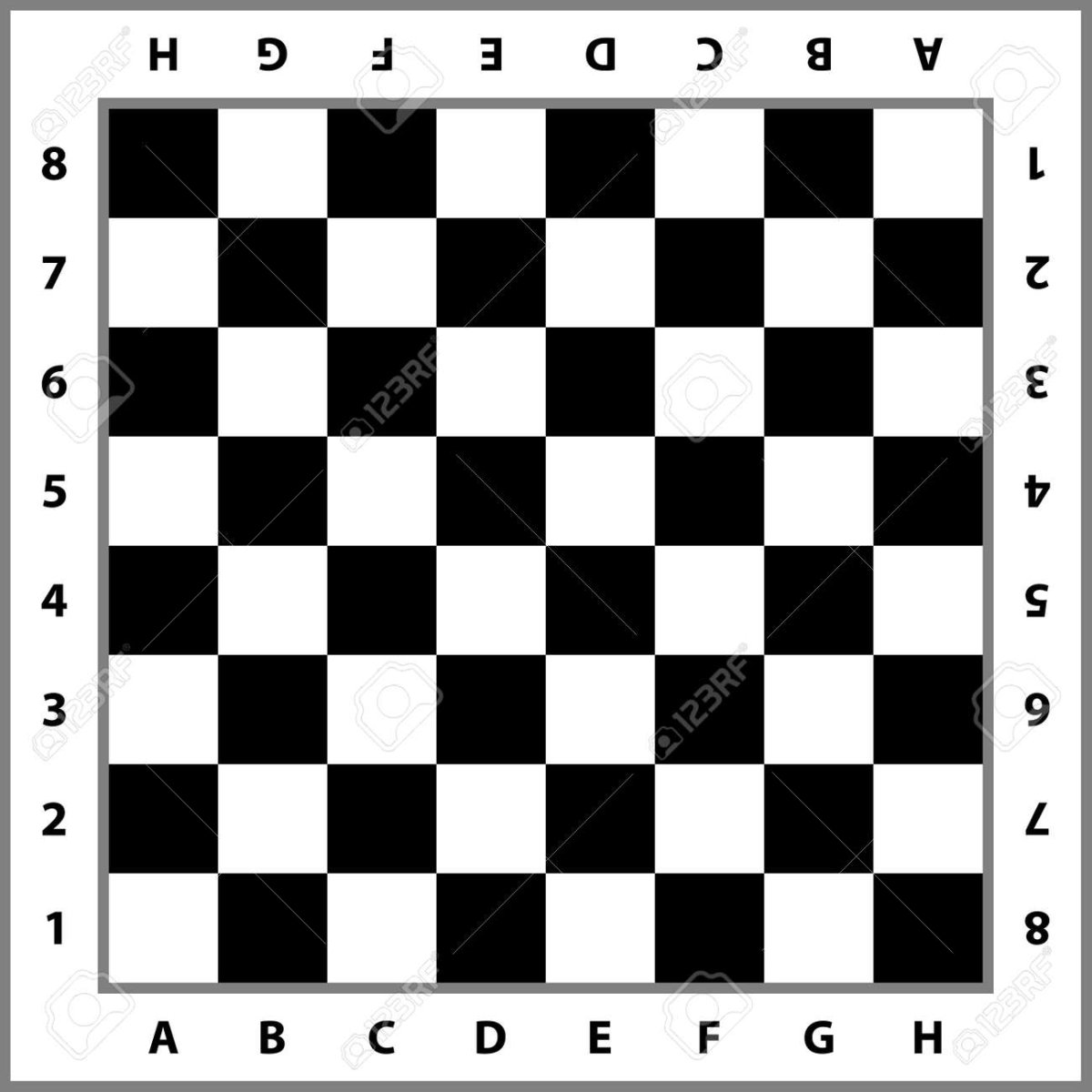 Шахматное поле с цифрами