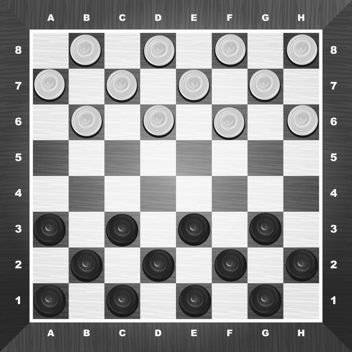 Расстановка шашек на шахматной доске