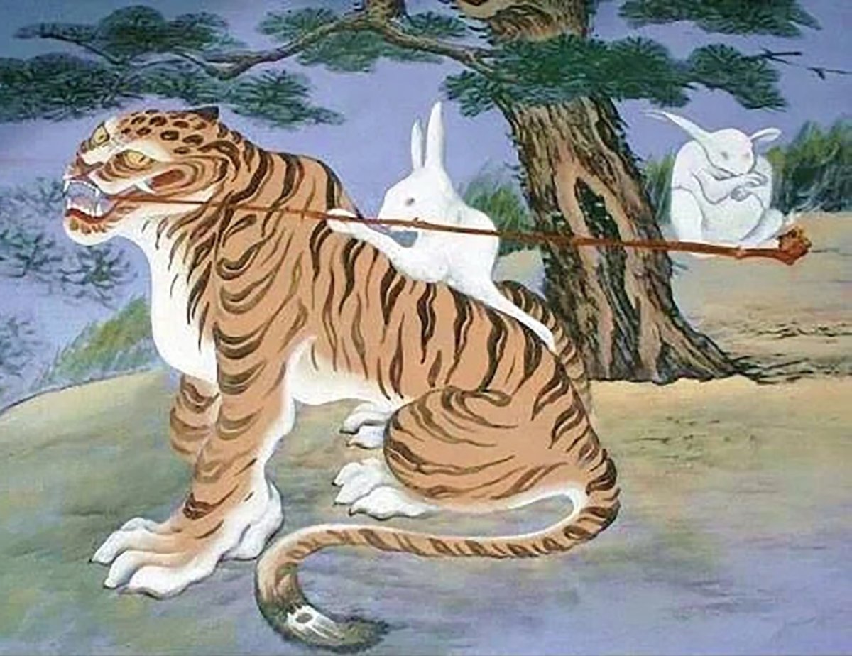 Корейская народная живопись тигр