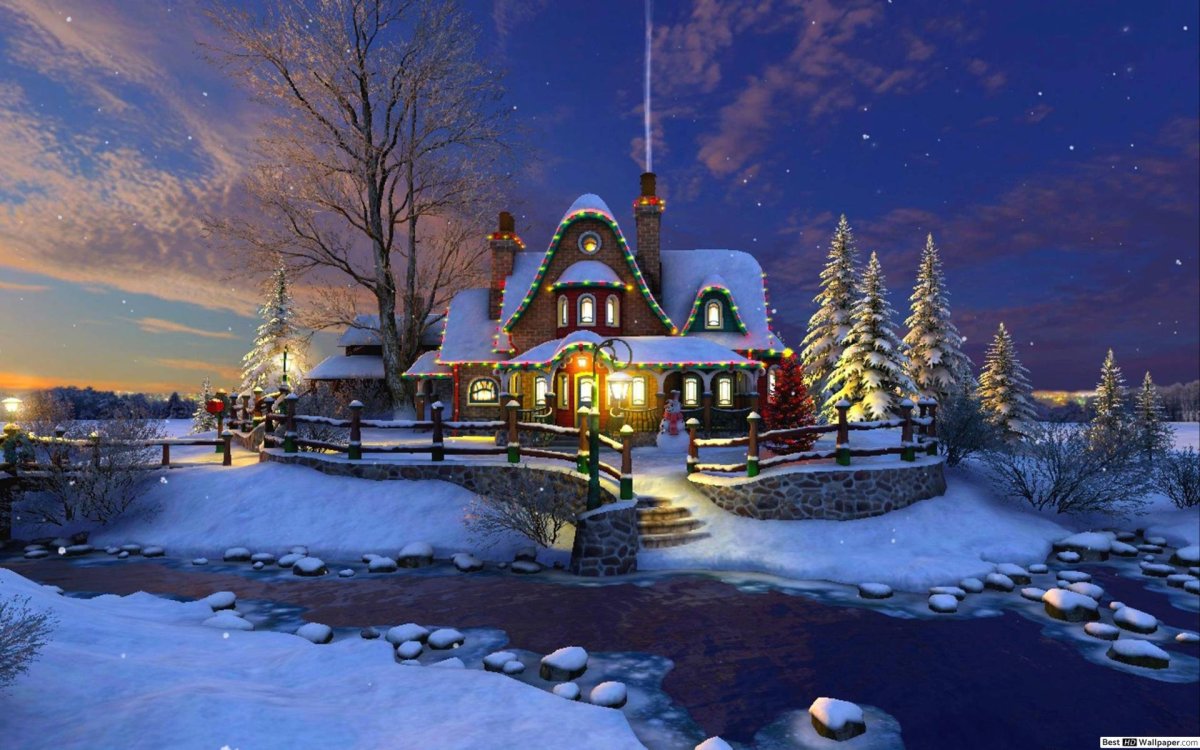 Красивые новогодние пейзажи