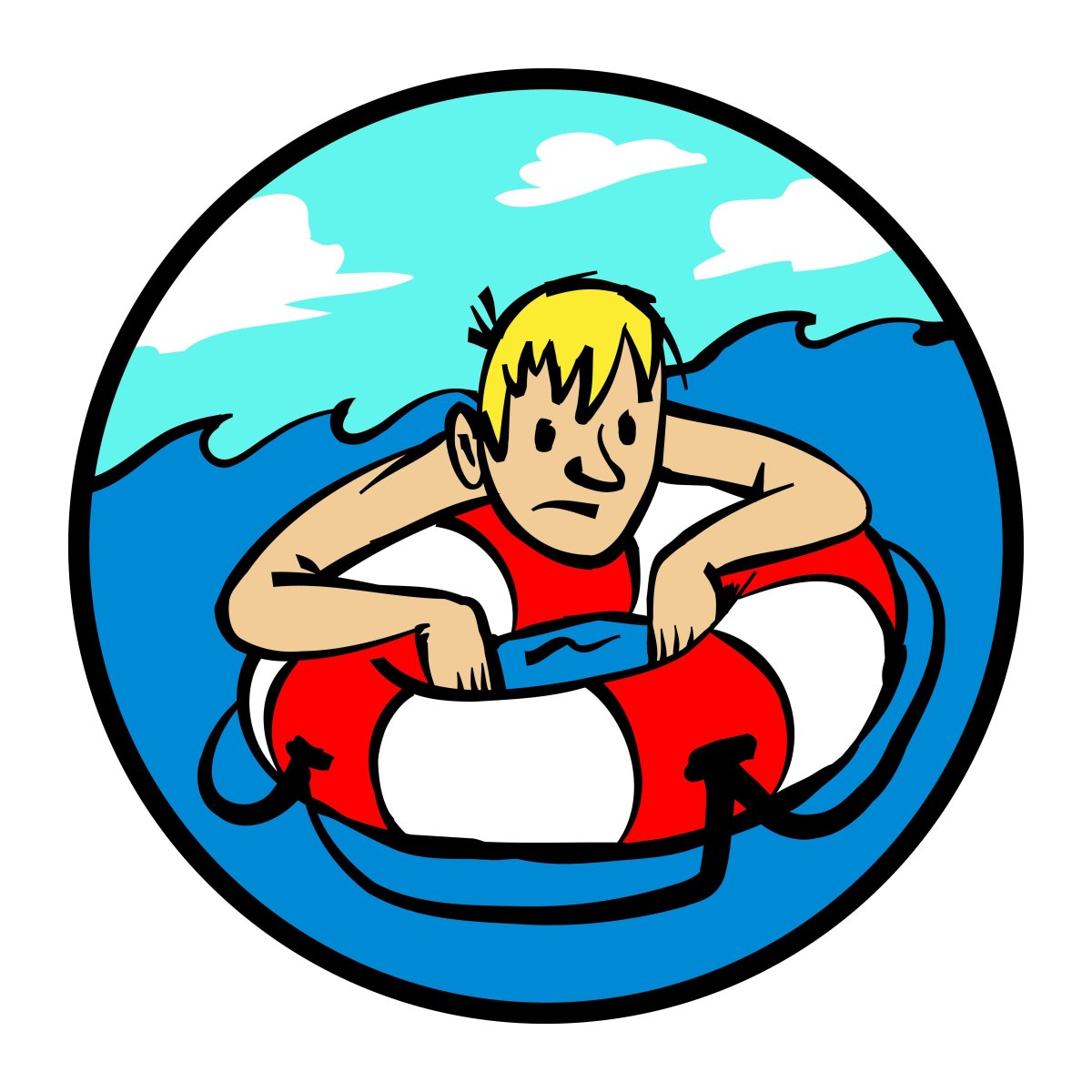 Человек со спасательным кругом