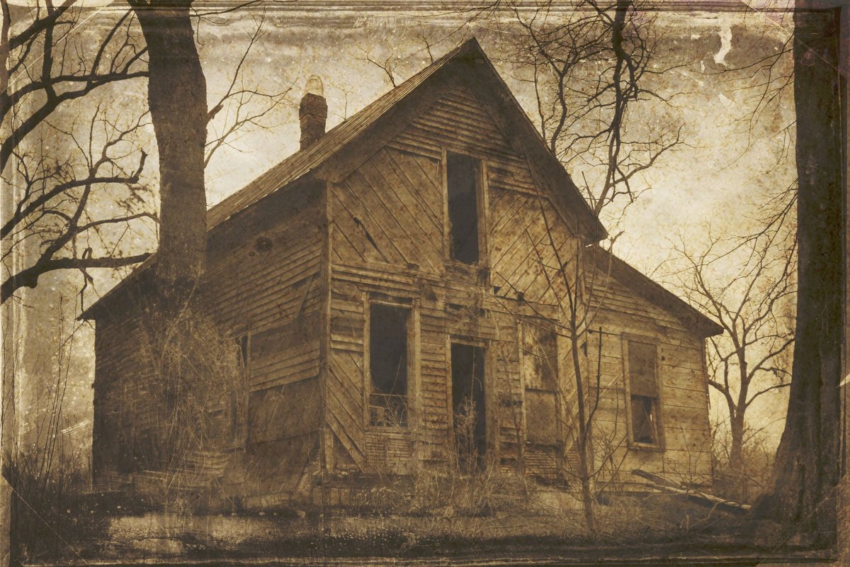 Заброшенный дом живопись