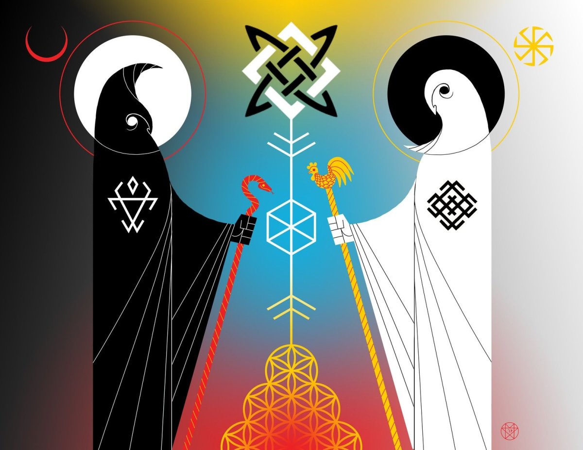 Тату руна Белобога и Чернобога