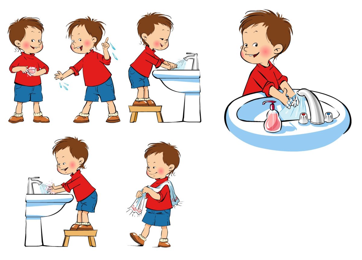 Девочка умывается