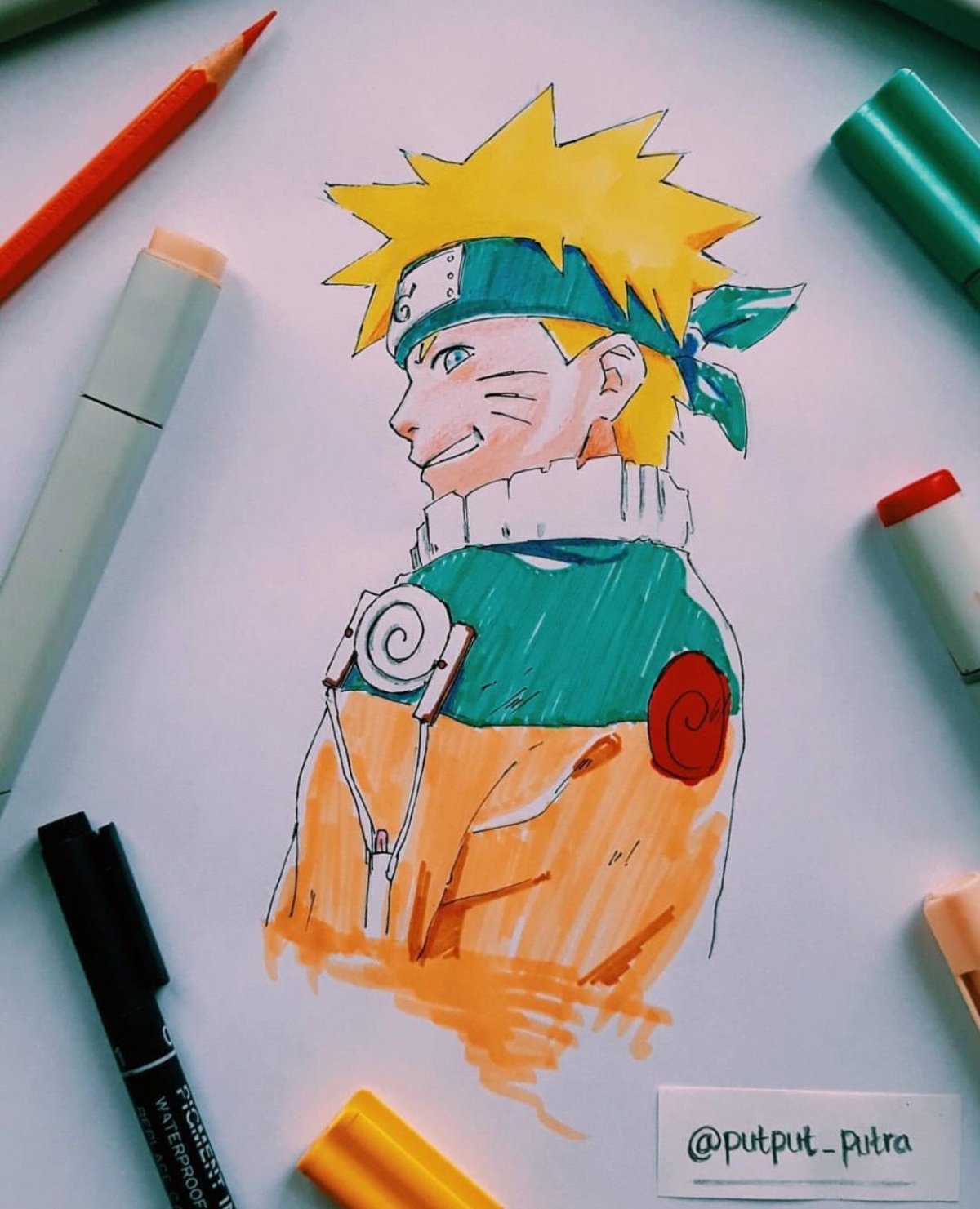Скетчи маркерами аниме Наруто