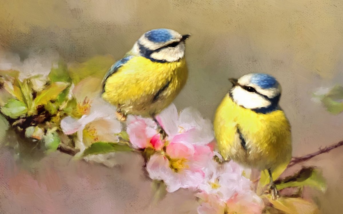 Алмазная мозаика синички